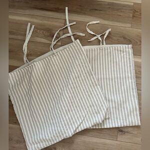 Pillow Cases (2) Cotton/Linen Striped